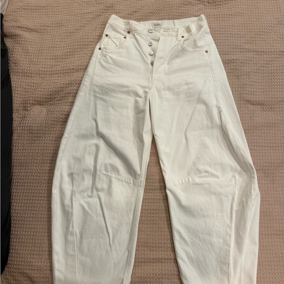 Citizens of Humanity high waisted Horseshoe Barrel jeans WHITE 26 - Picture 4 of 7